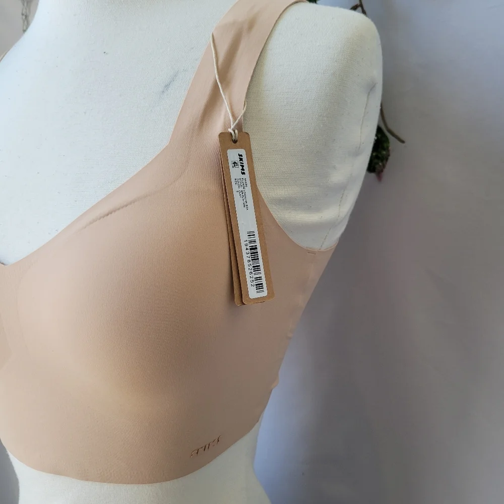 NEW SKIMS Naked Plunge Longline Bra Clay S - Picture 4 of 11